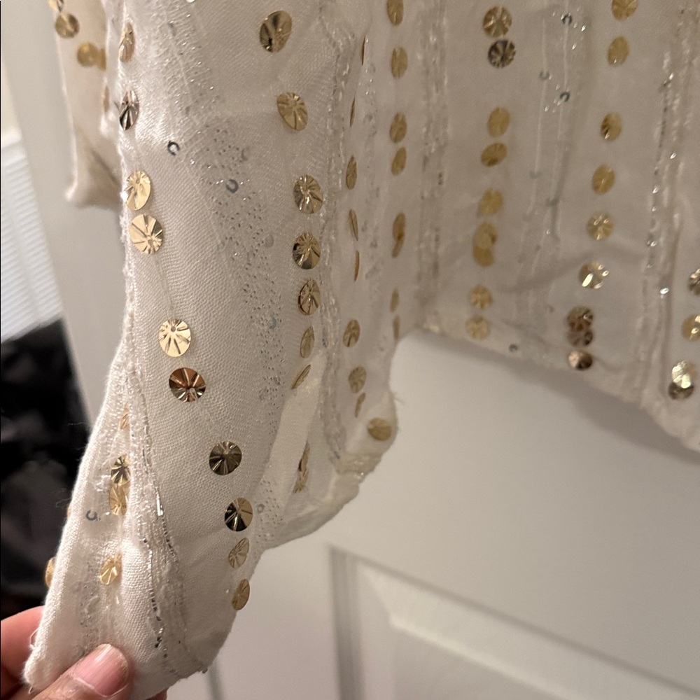 Sequin Embellished White Top - Picture 7 of 7